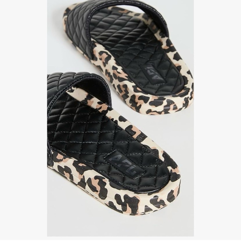 APL: Women's Lusso Slide, Black/Leopard, 7. NIB. Napa Leather - Picture 4 of 5